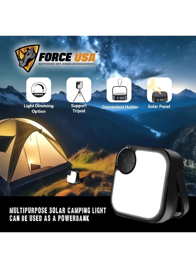 BYSON FORCE USA Compact Square Camping Light – Battery-Powered Lantern for Power Outages, Night Lights, and Outdoor Activities – Dimmable with Three Illumination Modes – IPX4 Water-Resistant Lantern - Image 5