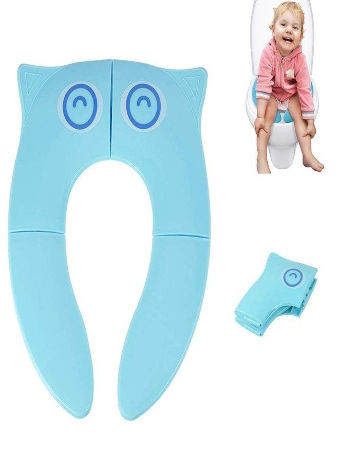 AISBUGUR Folding Toilet Training Seat for Kids Portable Toddler Potty Seat Travel Friendly Non Slip Child Toilet Cover Lightweight Baby Toilet Trainer for Restroom Hygiene Blue - Image 1