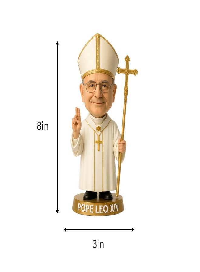 LEMONSODA Pope Leo XIV Bobblehead - 8 Inch Collectible Figure - Catholic Gift, Religious Decor, Funny Desk Accessory (Mitre) - Image 5