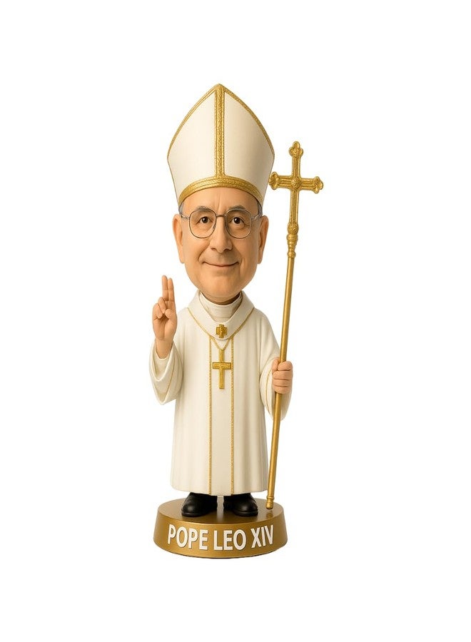 LEMONSODA Pope Leo XIV Bobblehead - 8 Inch Collectible Figure - Catholic Gift, Religious Decor, Funny Desk Accessory (Mitre) - Image 1