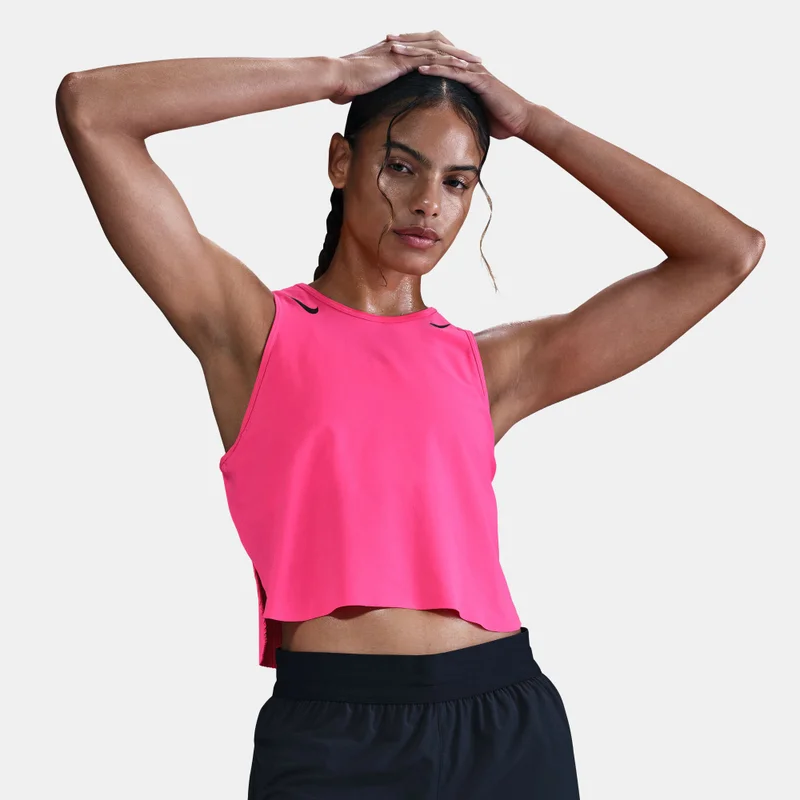 Nike Pink Women's AeroSwift Dri-FIT ADV Cropped Running Tank Top for Women | Best Price UAE