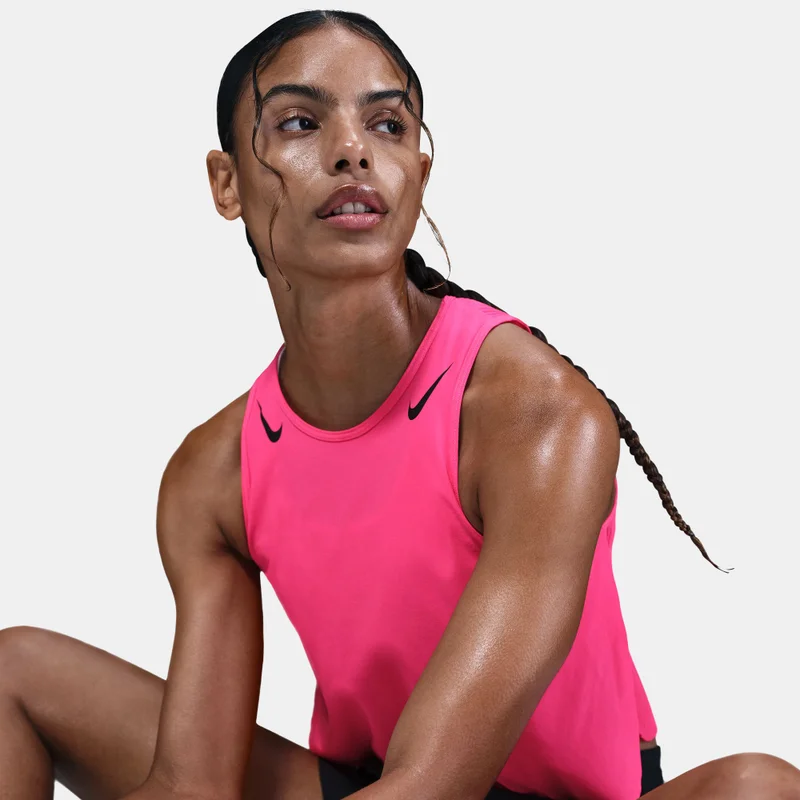 Nike Pink Women's AeroSwift Dri-FIT ADV Cropped Running Tank Top for Women | Best Price UAE