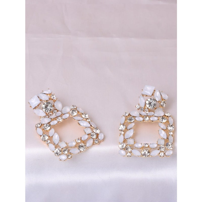 juran Rhinestone Decor Geometric Drop Earrings - Image 5