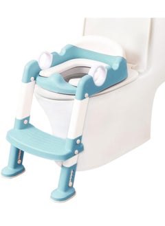 Gonice Toddler Kid Children Toilet Training Seat Chair with Handles,Height Adjustable,Non-Slip Wide Step(Blue)  - Image 2