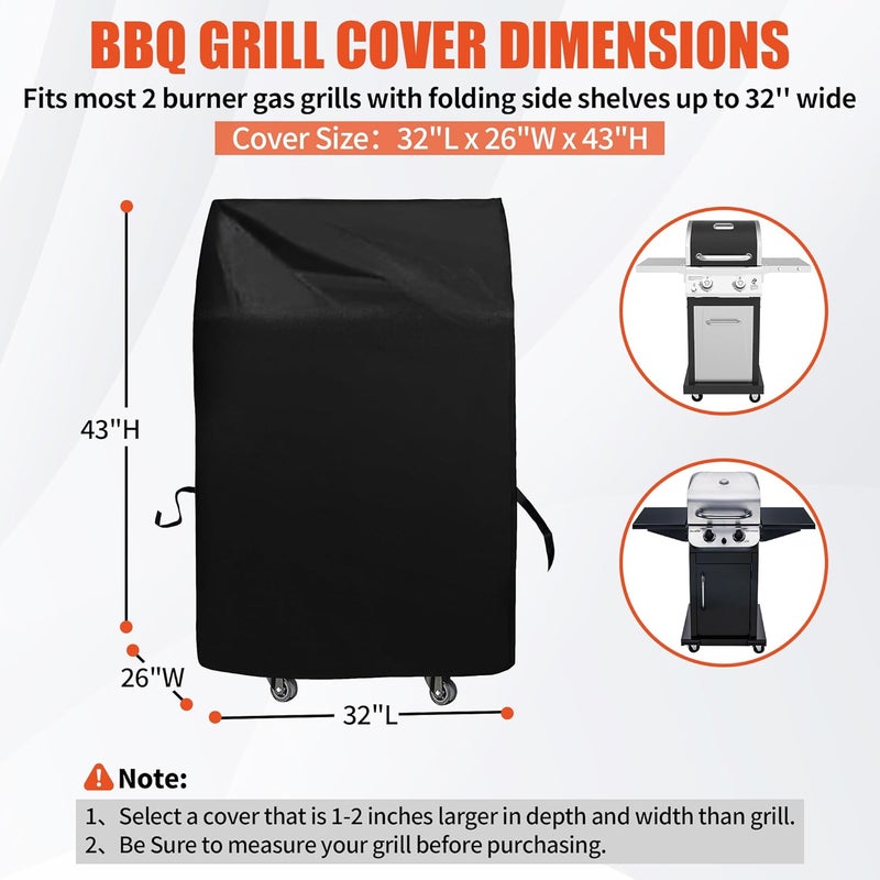 iCover Grill Cover 30in, iCOVER Waterproof BBQ Covers for Two Burner Small Vertical Smoker, Lightweight Easy On/Off, Dustproof UV-Resistant Fit Grills with Collapsed Side Tables Labor saving - Image 2