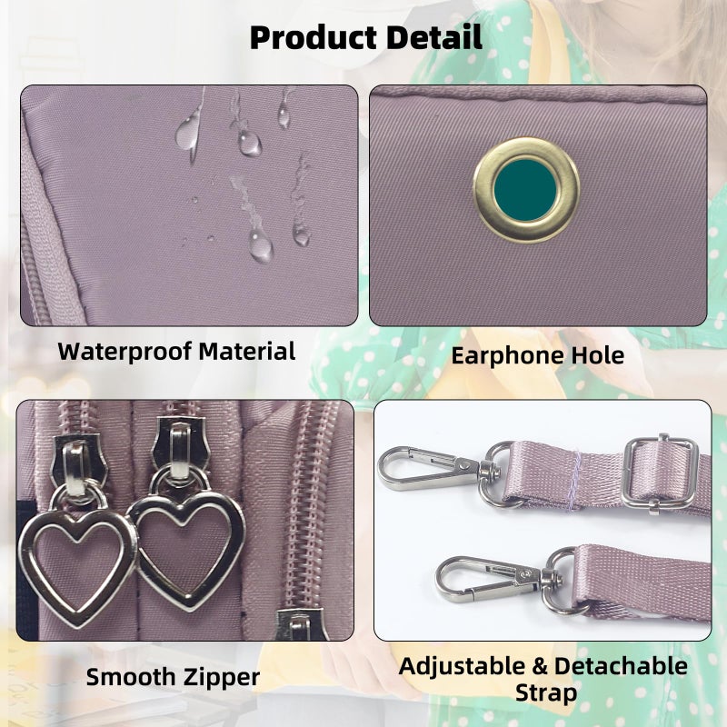 JANKS Crossbody Wallet Phone Bag for Women, Nylon Small Crossbody Shoulder Bag Arm Bag, Cell Phone Purse, Mini Wallet with Adjustable Strap - Image 5