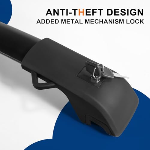 Wonderdriver Lockable Roof Rack Cross Bars 220lbs Compatible with Toyota 4Runner 2010-2024 (with Raised Side Rails), Heavy Duty Aluminum Roof Rails Crossbars Cargo Canoe Black Rooftop Cargo. - Image 5