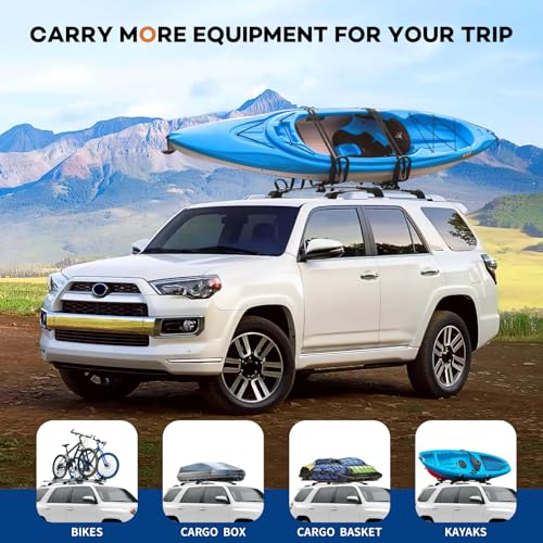 Wonderdriver Lockable Roof Rack Cross Bars 220lbs Compatible with Toyota 4Runner 2010-2024 (with Raised Side Rails), Heavy Duty Aluminum Roof Rails Crossbars Cargo Canoe Black Rooftop Cargo. - Image 2