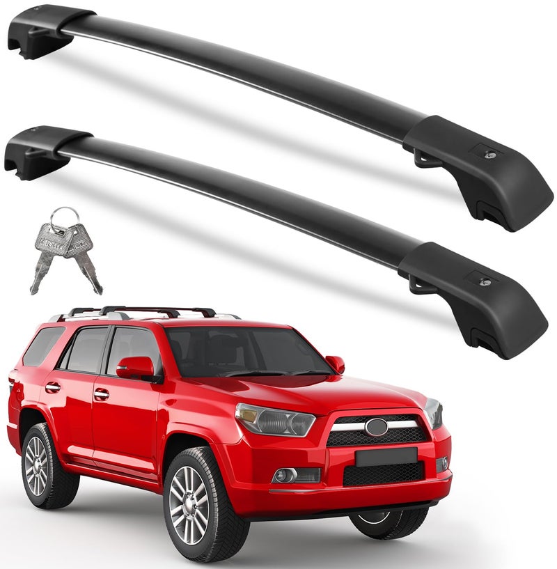 Wonderdriver Lockable Roof Rack Cross Bars 220lbs Compatible with Toyota 4Runner 2010-2024 (with Raised Side Rails), Heavy Duty Aluminum Roof Rails Crossbars Cargo Canoe Black Rooftop Cargo. - Image 1