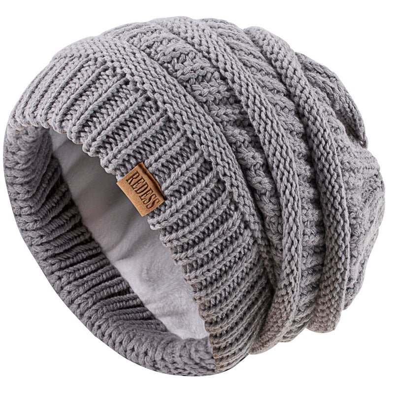 REDESS Slouchy Beanie Hat for Women Winter Warm Chunky Soft Oversized Cable Knit Cap - Image 3