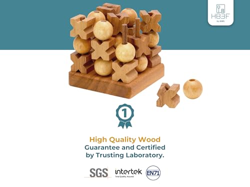 BSIRI 3D Wooden Tic Tac Toe Rustic Coffee Table Decor Unique Gifts for Special Occasions Fun for Adults in Strategic Game Night Family Games - Image 5