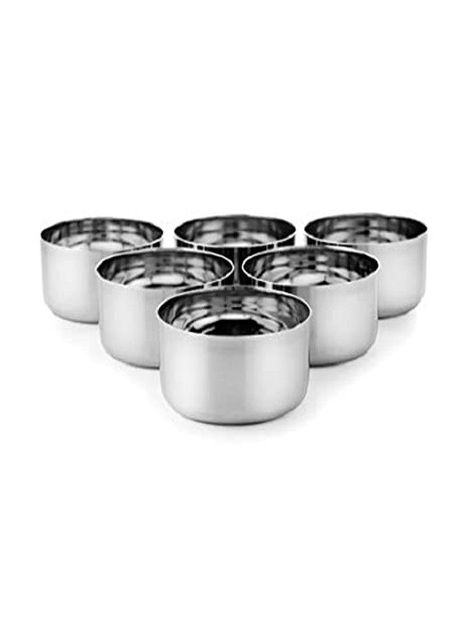MARWALL Stainless Steel Vati/Katori, Set of 6 pcs, Capacity -150ml - Image 1