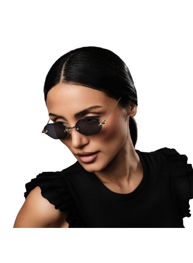 Blackout Women's FLASH Sunglasses - Lens Size: 49 mm - Gold - Image 5