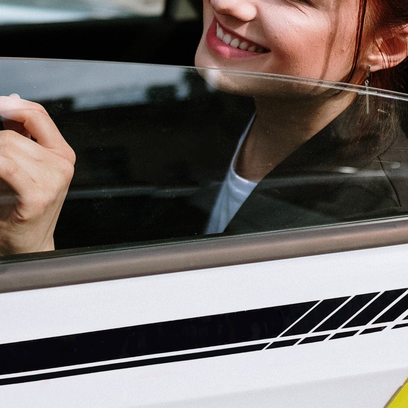 قطعتان من ملصقات جانبية لهيكل السيارة، شرائط جانبية ذاتية اللصق، ملصقات ديكورات السيارات - Image 4