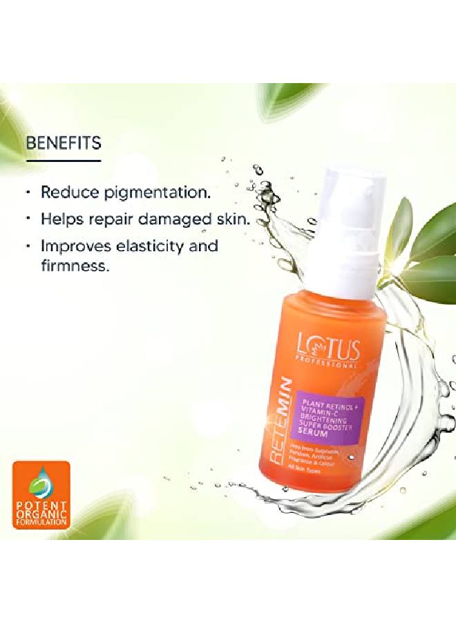 Lotus Professional Retemin Plant retinol + Vitamin C Brightening Super Booster Serum | Whitening and AntiAgeing | Acne spots and Blemishes| Paraben Free | 30 ml  - Image 4
