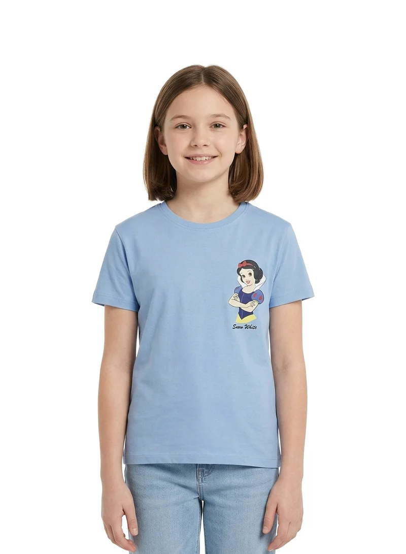 Teen Girls Snow White Printed Drop Sleeve T-Shirt