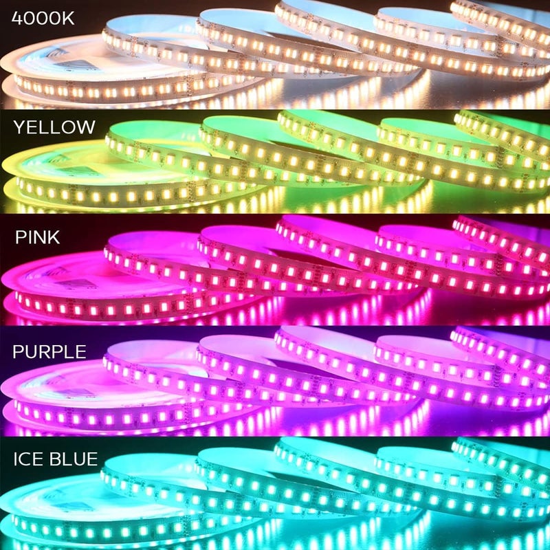 SuperlightingLED 24VDC Highest Density 5-in-1 5050 RGBWW (RGB+Warm White+Daylight) 112LEDs/m Bright RGBCCT LED Strip 16.4FT Dimmable Tape Lights for Bedroom Decor (16.4Ft IP20 Non-Waterproof) - Image 5