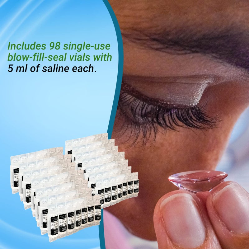 Menicon LacriPure Saline Contact Lens Solution, for Lens Rinse & Insertion, 98 Vials, 5ml - Image 4