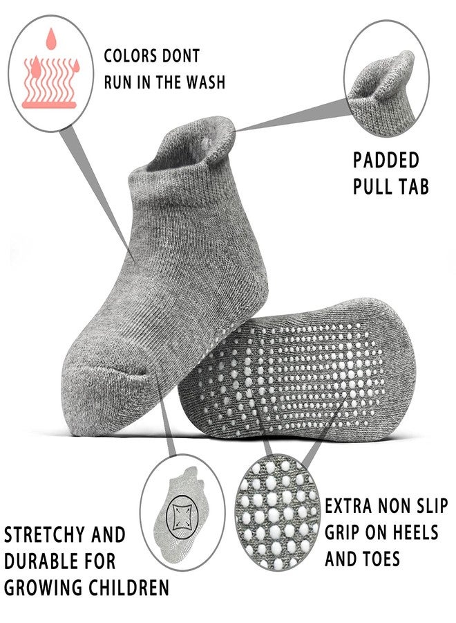 Tphon Non Slip Baby Toddler Ankle Socks with Grippers - Non Skid Grip Boys & Girls Socks, Low Cut, Infant Size - Image 3