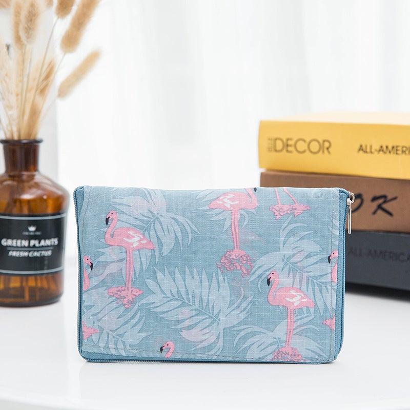 Korean Style Wallet Folding Shopping Bag Flamingo 