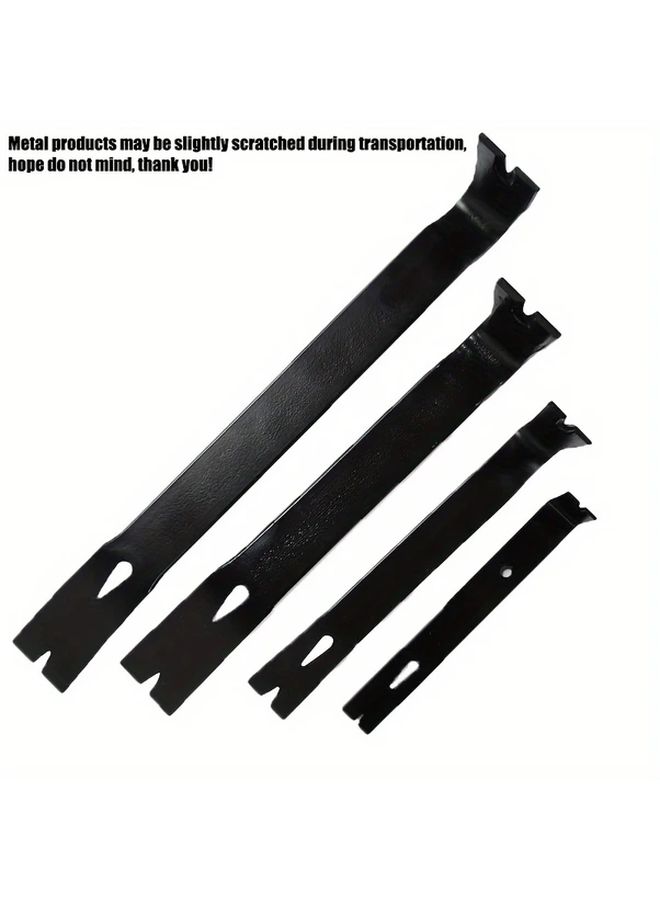 4pcs Heavy Duty Flat Pry Bar Set High Carbon Steel Forged Nail Puller Utility Claw Bar Wonder Bar Crowbar Mini Pry Bar Metal Baseboard And Trim Removal Tool Kit Without Electricity - Image 4