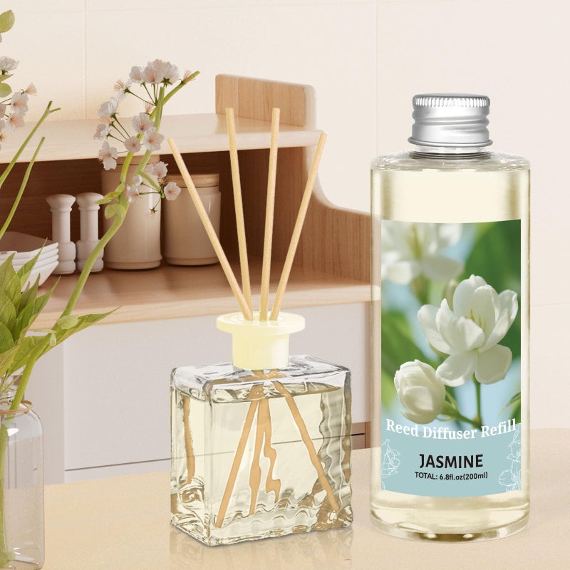 STRN Reed Diffuser Oil Refill, Jasmine Fragrance Oil for Diffuser Refill 200ml, Long-Lasting for Home, Living Room, Bedroom, Spa, 6.8 fl oz - Image 4