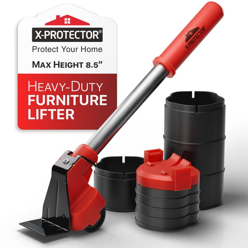 X-Protector Furniture Lifter Tool - Premium Furniture Jack Lifter Tool to Lift Furniture Easily - Appliance Lifter with 8.5" Adjustable Height - Ideal Jack to Lift Furniture Easily with Minimal Effort - Image 1