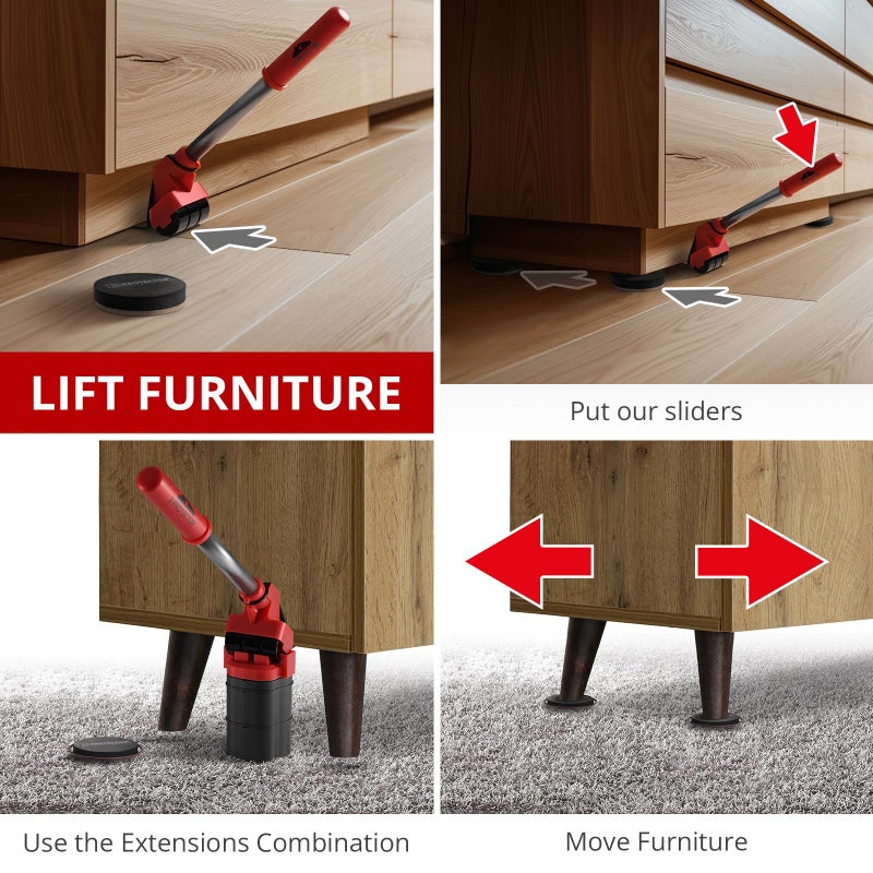 X-Protector Furniture Lifter Tool - Premium Furniture Jack Lifter Tool to Lift Furniture Easily - Appliance Lifter with 8.5" Adjustable Height - Ideal Jack to Lift Furniture Easily with Minimal Effort - Image 2