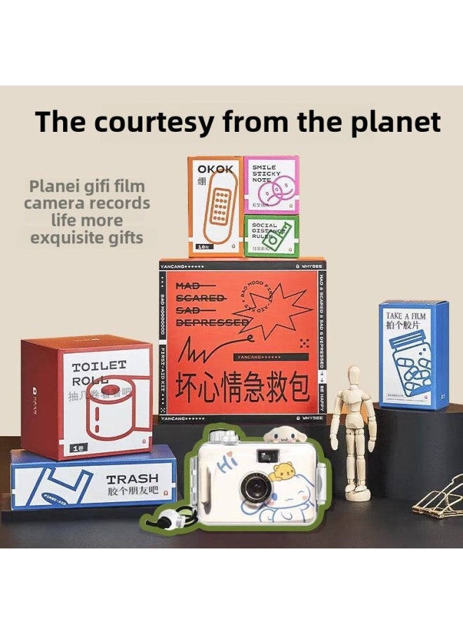 Generic 135 Retro Fool Film Waterproof Kids Camera Paperone Non Disposable Retro Film Camera-Color:Cinnamon Dog-package 1]  - Image 1
