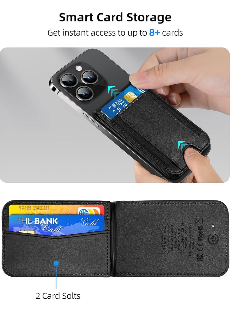 Magsafe Wallet, Works with Apple Find My, 8-Card Holder, Adjustable Stand, Magnetic Wallet for iPhone 16/15/14 Pro Max/14 Pro/14/14 Plus/13/12 Series, RFID Blocking Black - Image 4