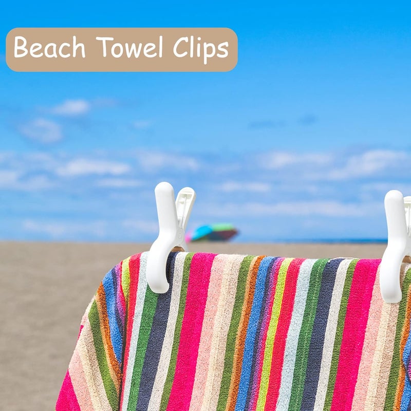 Sunkaioo 24 Pack Plastic Clothes Pins with Strong Anti-Rust Springs,Heavy Duty Beach Towel Clips,Laundry Clothespins to Keep Your Towel, Clothes, Blankets to Dry on Clothesline and Hanging Rack - Image 5