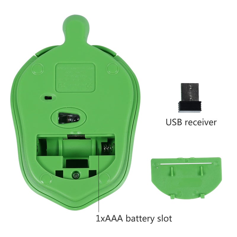 elec Space Wireless Turtle-Shaped Mouse, 2.4G Optical Computer Mouse, 3 Buttons, 12 x 7.7 cm (Mint Green) - Image 4