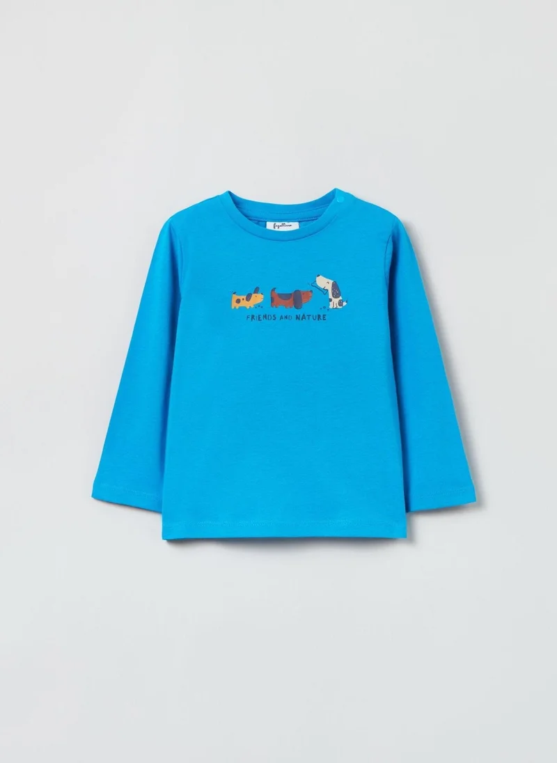 Ovs Ovs Fagottino Long-Sleeved T-Shirt With Puppy Print