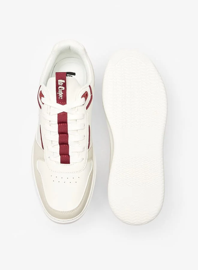 لي كوبر Mens Colourblock Sneakers With Lace-Up Closure