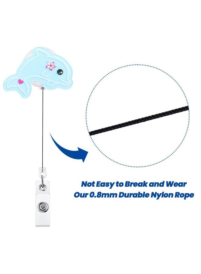 BVIIE Girly Dolphin Nurse Badge Reel, Cute Badge Holder with Retractable Clip, Sea Animal Badge Clip for RN CNA LPN LVN Hospital Medical Worker Doctor Teacher Nursing Student Pediatric Nurse - Image 5