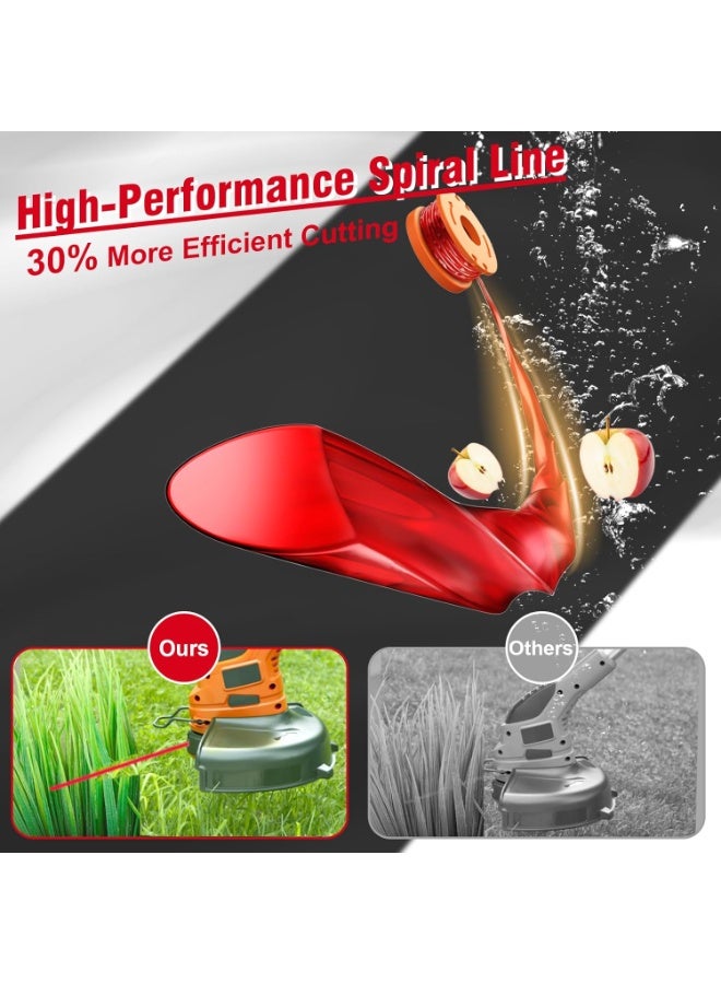 ووركس WA0010 بكرات خيط قص العشب بديلة لخط Worx Weed Eater، خيط قص العشب ذاتي التغذية مقاس 0.065 بوصة، عبوات إعادة تعبئة متوافقة مع ماكينات قص العشب اللاسلكية من Worx (6 بكرات + 2 غطاء) - Image 2