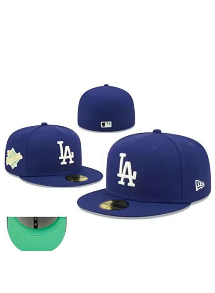 NEW ERA Los Angeles Dodgers Blue Flat - Brim Cap, Embroidered LA Logo & Special Patch - 59.6cm 