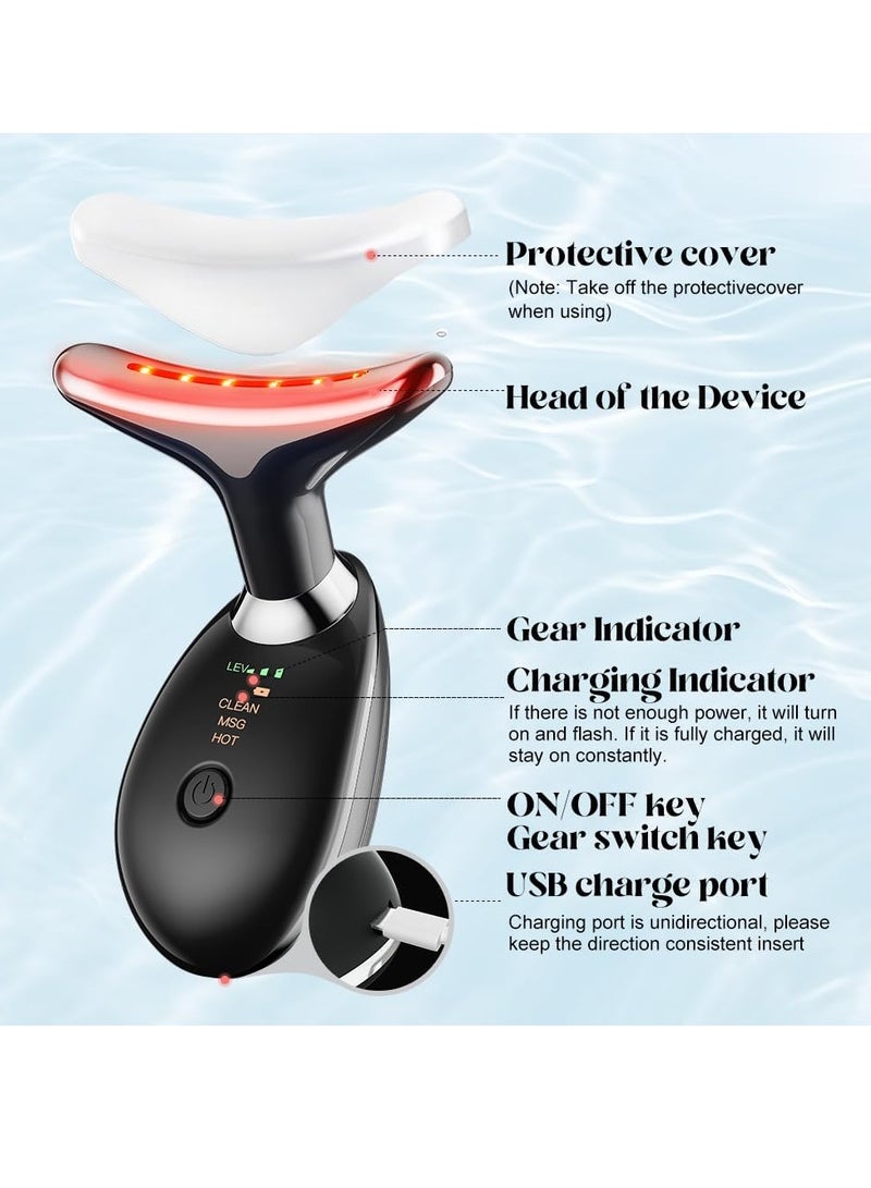 TIGER مدلك الرقبة والوجه، جهاز تدليك الوجه مع العلاج الحراري، أوضاع ألوان ثلاثية للعمل على العناية بالبشرة، أداة تشكيل الوجه للذقن المزدوجة، علاج مضاد للشيخوخة وشد البشرة - Image 5