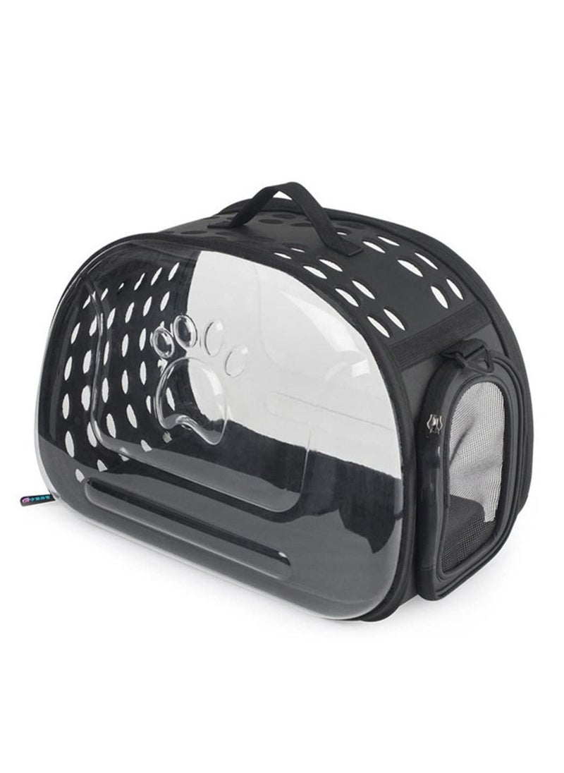 Generic Portable Transparent Pet Carrier Breathable Foldable Cat Dog Travel Handbag with Hard Cover to Small Medium Pet Transport Bag Ideal for Air and Car Travel  - Image 2