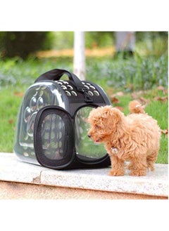 Generic Portable Transparent Pet Carrier Breathable Foldable Cat Dog Travel Handbag with Hard Cover to Small Medium Pet Transport Bag Ideal for Air and Car Travel  - Image 3