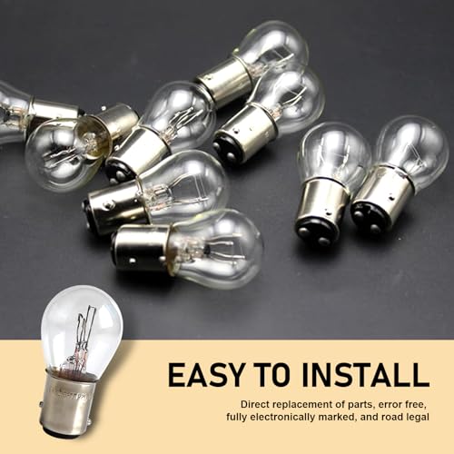 Zikefest 10PCS 1157 Bulb, Tail High and Low Brake Light Bulb, P21/5W S25 2057 2357 7528 BAY15D Light Bulb, Turn Signal Light Bulb Replacement, Universal Halogen Brake Tail Light Parking Light (White) - Image 5