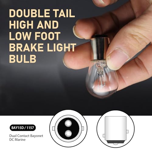 Zikefest 10PCS 1157 Bulb, Tail High and Low Brake Light Bulb, P21/5W S25 2057 2357 7528 BAY15D Light Bulb, Turn Signal Light Bulb Replacement, Universal Halogen Brake Tail Light Parking Light (White) - Image 4
