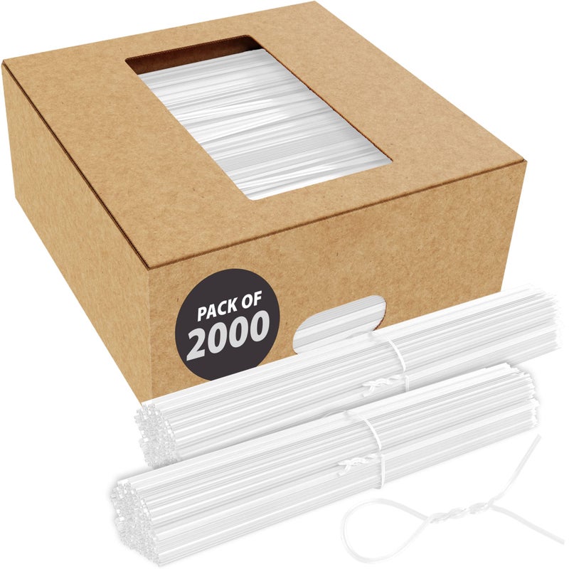 White Twist Ties for Bags  Bulk 2000 Pack with Dispenser Box  4 Coated Wire Ties Reusable Bread Twisty Ties for Plastic Bags
