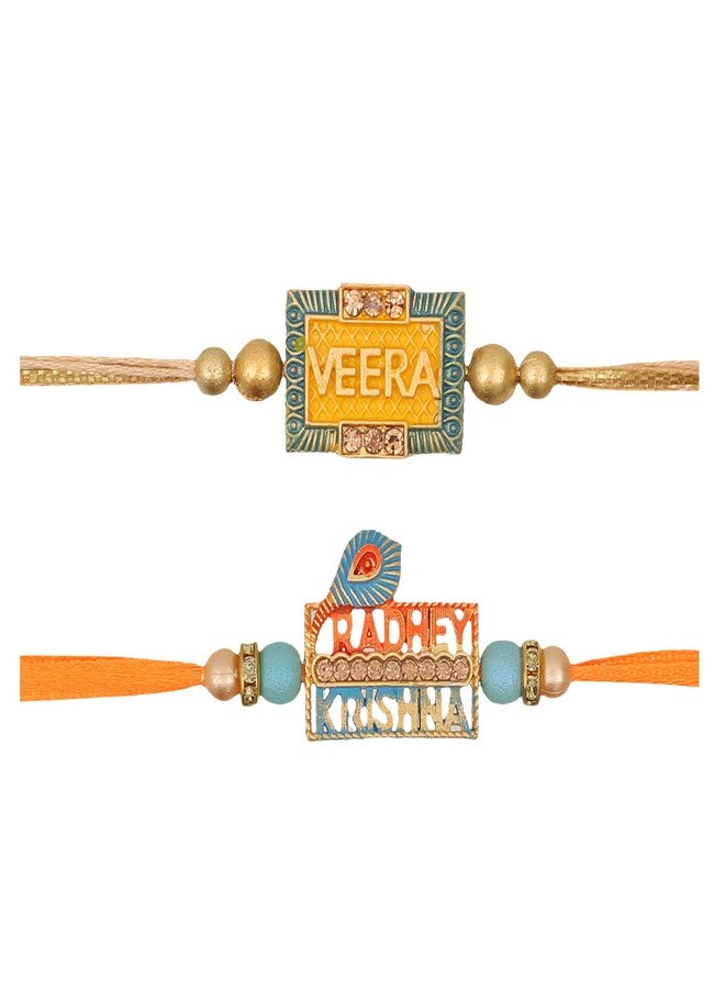 Vientiq Set of 2 Navragh Combo Rakhi Set With Roli Chawal - Image 4