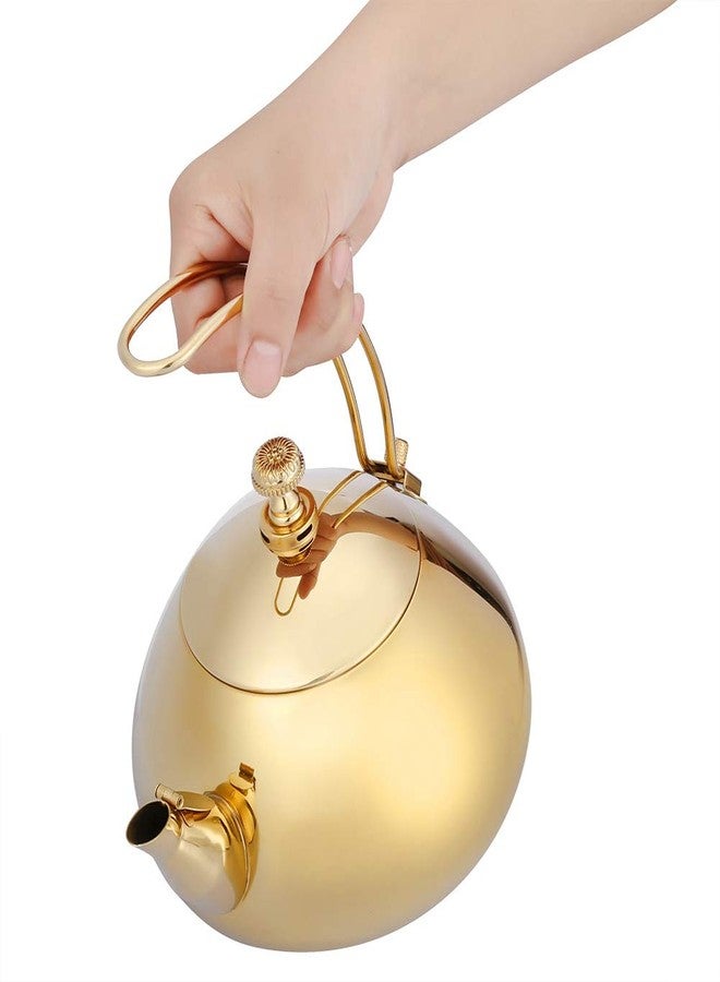 Ashata Electric Kettle 1.5L Stainless Steel Fast Heating 0.6mm Thickness Body With Bright Light Treated For Brew Coffee (Gold) - Image 1