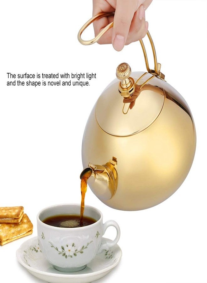Ashata Electric Kettle 1.5L Stainless Steel Fast Heating 0.6mm Thickness Body With Bright Light Treated For Brew Coffee (Gold) - Image 2