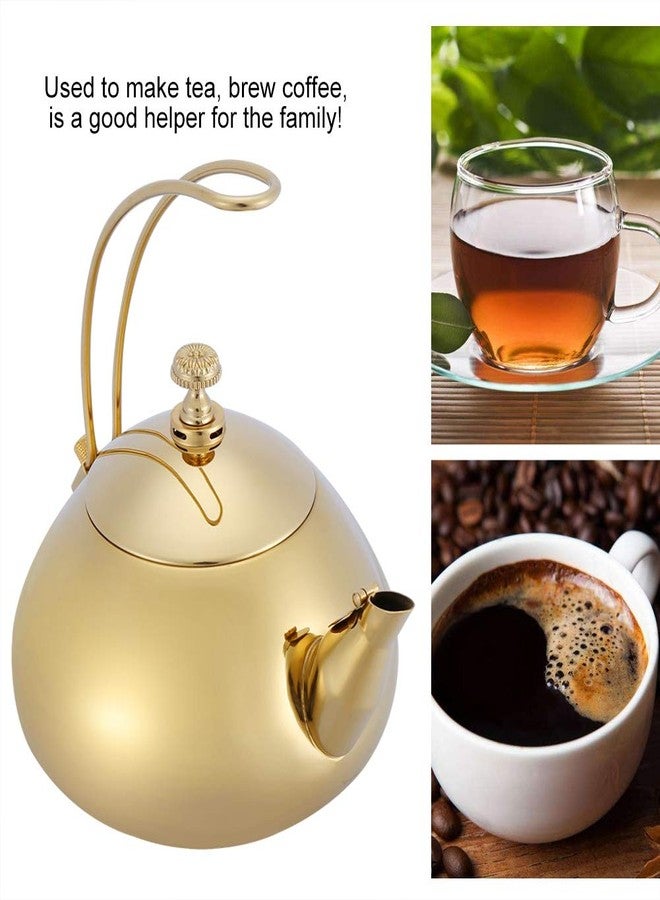 Ashata Electric Kettle 1.5L Stainless Steel Fast Heating 0.6mm Thickness Body With Bright Light Treated For Brew Coffee (Gold) - Image 5