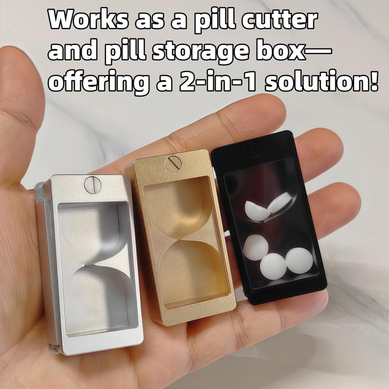 OiwMuOck Professional Pill Cutter & Splitter - Precision Aluminum Tablet Slicer for Small, Large & Tiny Tablets | Cortador for Accurate Medicine & Vitamin Doses (Black) - Image 5