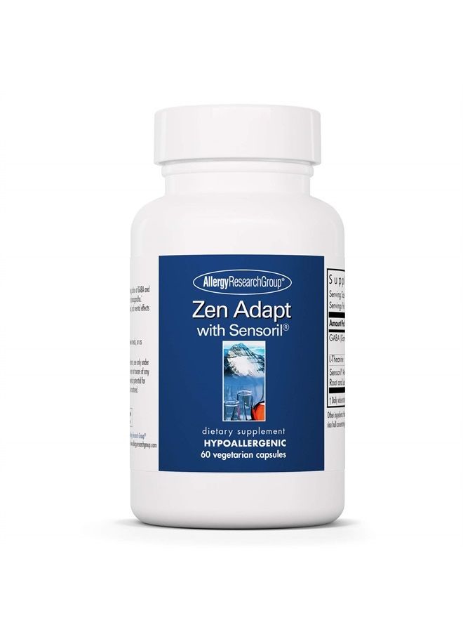Allergy Research Group Zen Adapt - Stress, GABA, Theanine, Ashwagandha - 60 Vegetarian Capsules - Image 1