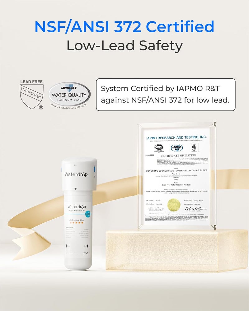 Waterdrop WD-ALK16 Alkaline Water Filter System for Sink - 9.5 pH Mineralization, NSF/ANSI 372 Certified - Under Sink Filter for Reverse Osmosis System Affordable fast purchase options - Image 5